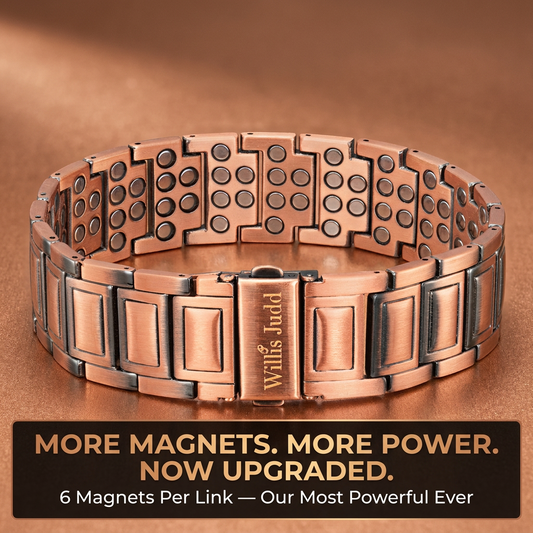 UPGRADED Mens Copper Magnetic Bracelet 6 Magnets Per Link